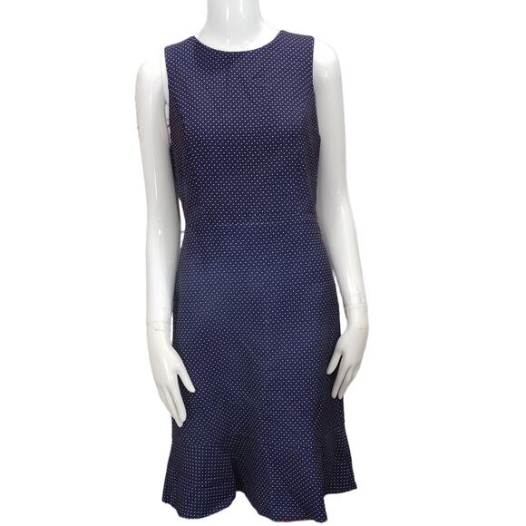 J. Crew Factory Dresses & Skirts - J CREW Navy, Fit & Flare, Polka Dot Dress Size 4